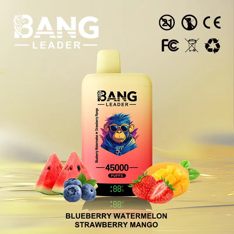 Bang 45000 45k Puffs Disposable Vape 0% 2% 3% 5% Nicotine 12Tastes LED Display Rechargeable Factory Direct